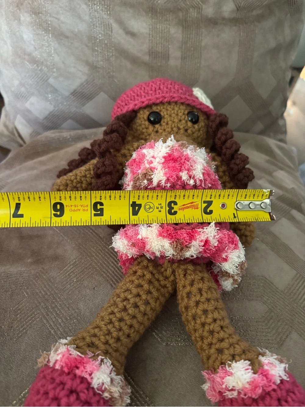 Handmade Pink Crochet Doll Hat & Outfit - Kids 3+